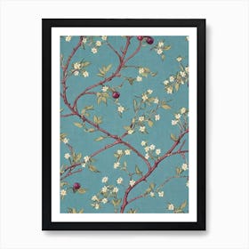 Plum Blossom Vintage Botanical Fruit Art Print