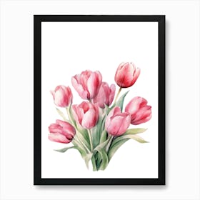 Watercolor Tulips Art Print