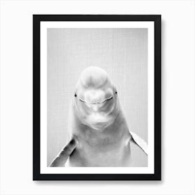 Beluga Whale - Black & White Art Print