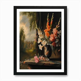 Baroque Floral Still Life Gladiolus 4 Art Print