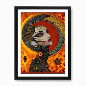 Psychedelic Goddess Mosaic Art Art Print