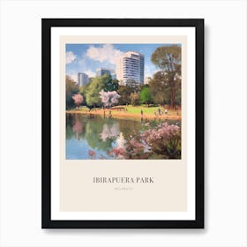 Ibirapuera Park Sao Paulo 4 Vintage Cezanne Inspired Poster Art Print