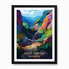 Kings Canyon National Park Travel Poster Matisse Style 3 Art Print