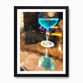 Broadway Blue Cocktail Art Print