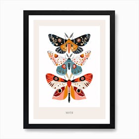 Colourful Insect Illustration Moth 31 Poster Art Print