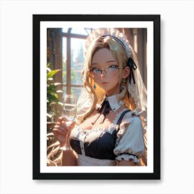 Maid Wine Art Print