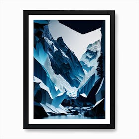 Jostedalsbreen National Park Norway Cut Out Paper 2 Art Print