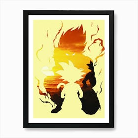 Anime Negative Space ― Balance Anger And Calm Art Print