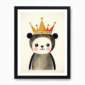 Little Panda 5 Wearing A Crown Art Print