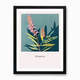 Veronica Flower Square Flower Illustration Poster Art Print