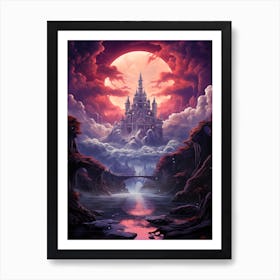Castle Under The Moon Art Print