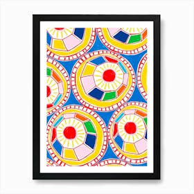 Multi coloured abstract geometric shape print Art Print