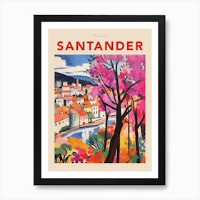 Santander Spain Fauvist Travel Poster Art Print