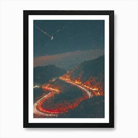 Night Road, Oil Painting Art Print