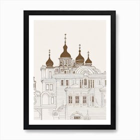 Kiev Pechersk Lavra 2 Kiev Boho Landmark Illustration Art Print