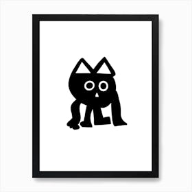 Kids Art Black Cat Art Print