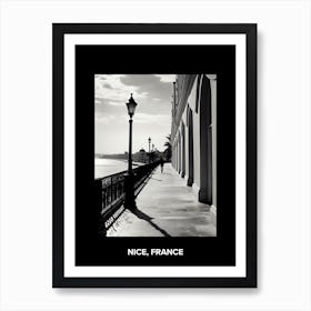 Poster Of Nice, France, Mediterranean Black And White Photography Analogue 1 Art Print