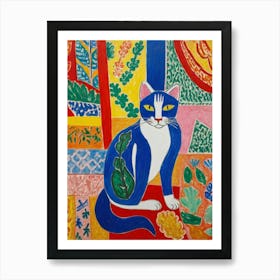 Cat In The Garden Style Henri Matisse 1 Art Print