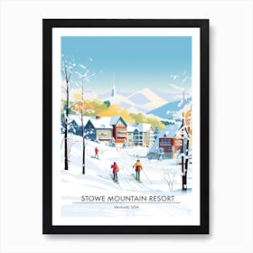 Stowe Mountain Resort   Vermont Usa, Ski Resort Poster Illustration 1 Art Print