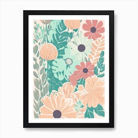 Pastel Floral Pattern 2 Art Print