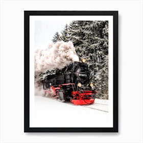 Steam Train in Winter Wonderland Affiche