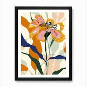 Colourful Flower Illustration Calendula 4 Art Print