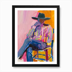 Painting Of A Cowboy 13 Art Print