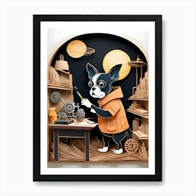 Boston Terrier-Reimagined 52 Art Print