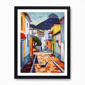 Painting Of Cape Town With A Cat 4 In The Style Of Matisse Art Print