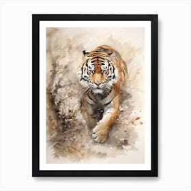 Tiger Art In Chinese Brush Painting Style 3 Poster