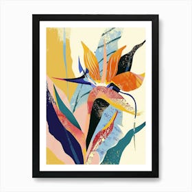 Colourful Flower Illustration Bird Of Paradise 3 Art Print