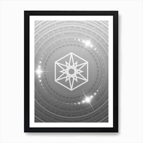 Geometric Glyph in White and Silver with Sparkle Array n.0249 Art Print