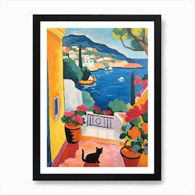 Painting Of A Cat In Dubrovnik Croatia 3 Art Print