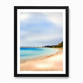 Sandbanks Beach 2, Dorset Watercolour Art Print