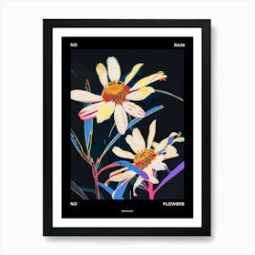 No Rain No Flowers Poster Oxeye Daisy 1 Art Print