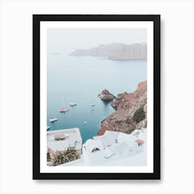 Santorini Cliffscape Art Print