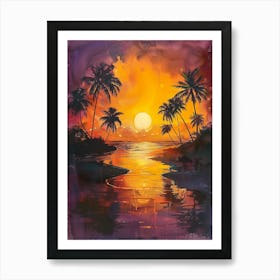 Sunset At The Beach 30 Art Print