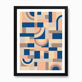 Soft And Blue Blocks Art Print