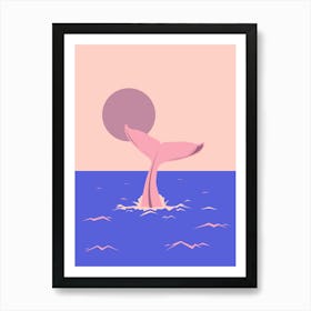 Whale Tail at sunrise Art Print