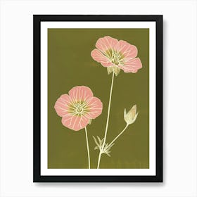 Pink & Green Nasturtium 3 Art Print