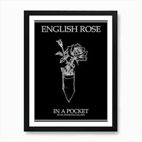 English Rose In A Pocket Line Drawing 4 Poster Inverted Art Print