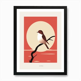 Minimalist Dipper 3 Bird Poster Art Print