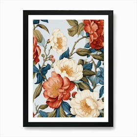 Peony Flower Wallpaper 7 Art Print