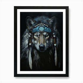 Baffin Island Wolf Native American 3 Art Print