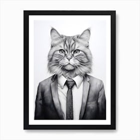 Business Cat Art Print