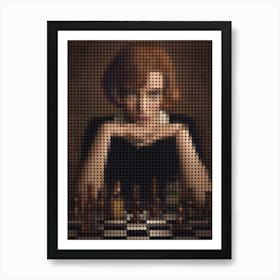 The Queen S Gambit Anya Taylor Joy In A Pixel Dots Art Style 2 Art Print