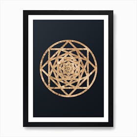 Abstract Geometric Gold Glyph on Dark Teal n.0020 Art Print