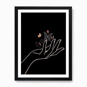 Butterfly On A Hand Poster