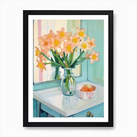 A Vase With Daffodil, Flower Bouquet 2 Art Print