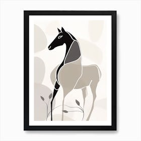 Horse Line Art Abstract 5 Art Print